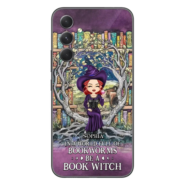 Personalized Witch Phone Case - Halloween Gift Idea For Witch Lovers/Book Lovers - In A World Full Of Bookworms Be A Book Witch - Case For iPhone/Samsung