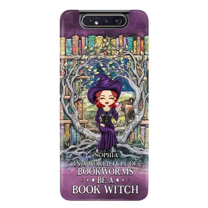 Personalized Witch Phone Case - Halloween Gift Idea For Witch Lovers/Book Lovers - In A World Full Of Bookworms Be A Book Witch - Case For iPhone/Samsung