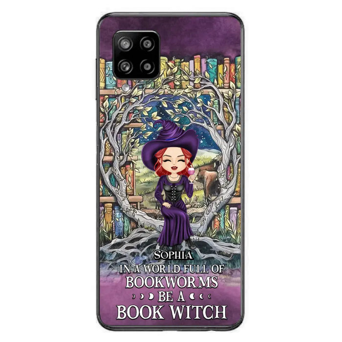 Personalized Witch Phone Case - Halloween Gift Idea For Witch Lovers/Book Lovers - In A World Full Of Bookworms Be A Book Witch - Case For iPhone/Samsung