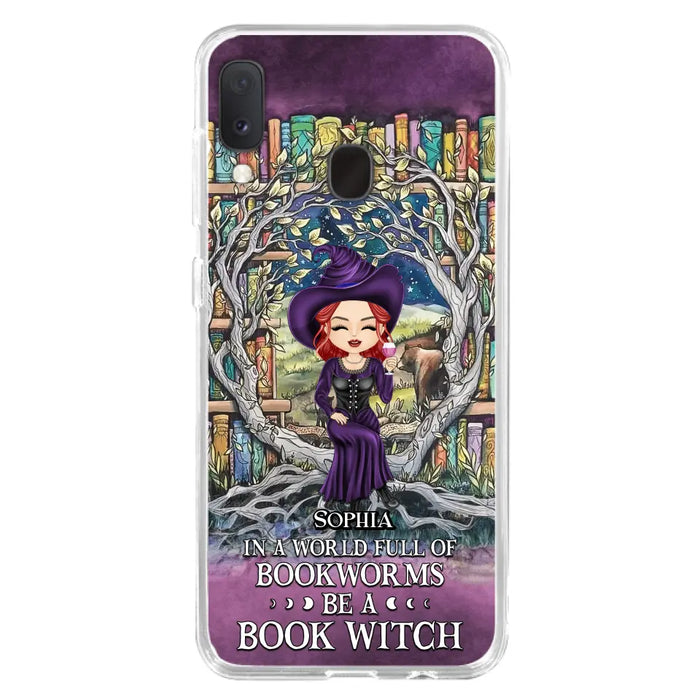 Personalized Witch Phone Case - Halloween Gift Idea For Witch Lovers/Book Lovers - In A World Full Of Bookworms Be A Book Witch - Case For iPhone/Samsung