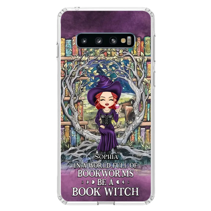 Personalized Witch Phone Case - Halloween Gift Idea For Witch Lovers/Book Lovers - In A World Full Of Bookworms Be A Book Witch - Case For iPhone/Samsung