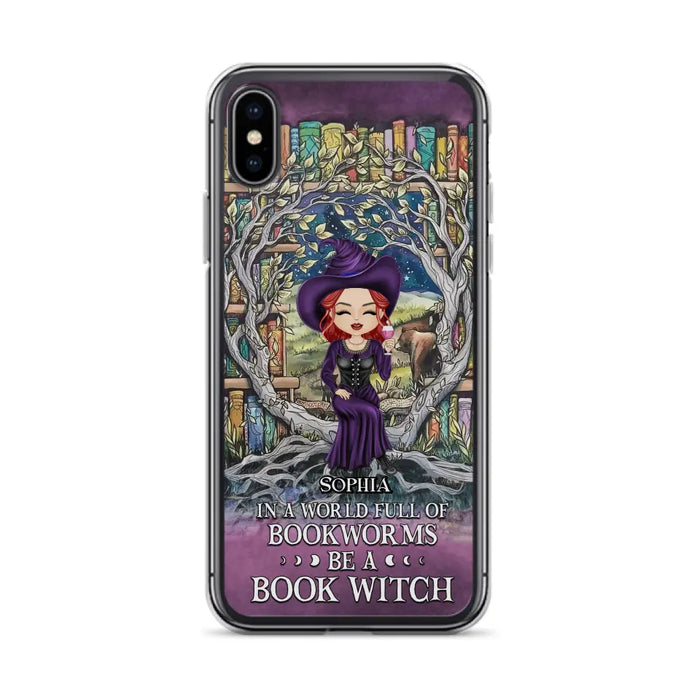 Personalized Witch Phone Case - Halloween Gift Idea For Witch Lovers/Book Lovers - In A World Full Of Bookworms Be A Book Witch - Case For iPhone/Samsung