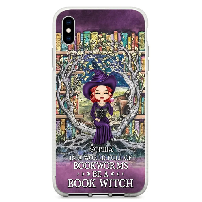 Personalized Witch Phone Case - Halloween Gift Idea For Witch Lovers/Book Lovers - In A World Full Of Bookworms Be A Book Witch - Case For iPhone/Samsung