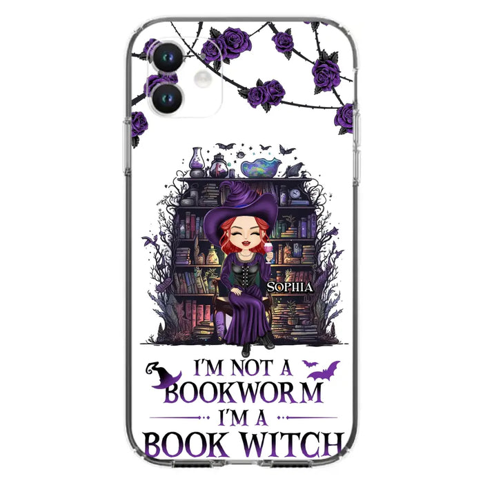 Personalized Witch Phone Case - Halloween Gift Idea For Witch Lovers/Book Lovers - I'm Not A Book Worm I'm A Book Witch - Case For iPhone/Samsung