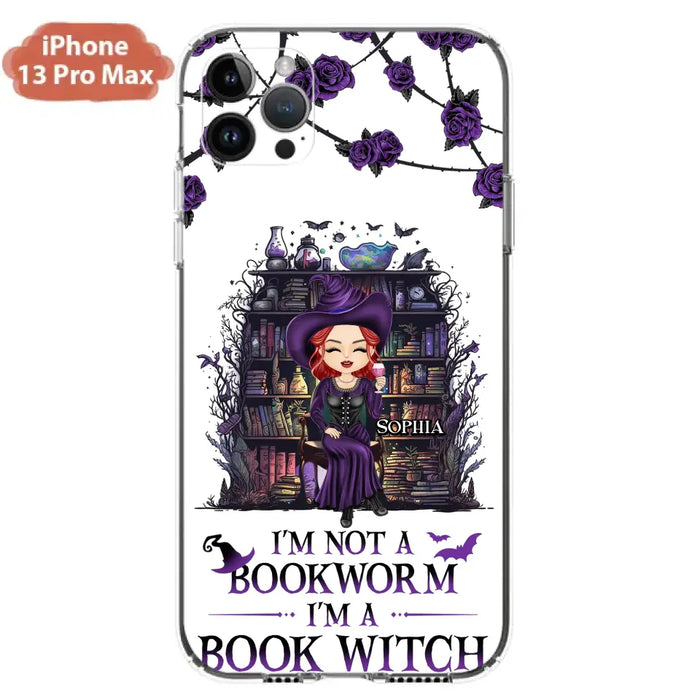 Personalized Witch Phone Case - Halloween Gift Idea For Witch Lovers/Book Lovers - I'm Not A Book Worm I'm A Book Witch - Case For iPhone/Samsung