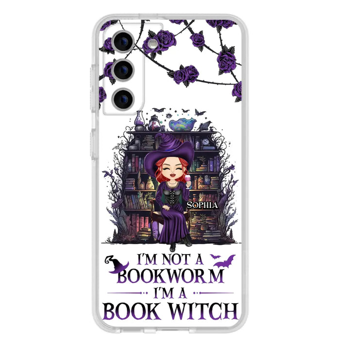 Personalized Witch Phone Case - Halloween Gift Idea For Witch Lovers/Book Lovers - I'm Not A Book Worm I'm A Book Witch - Case For iPhone/Samsung