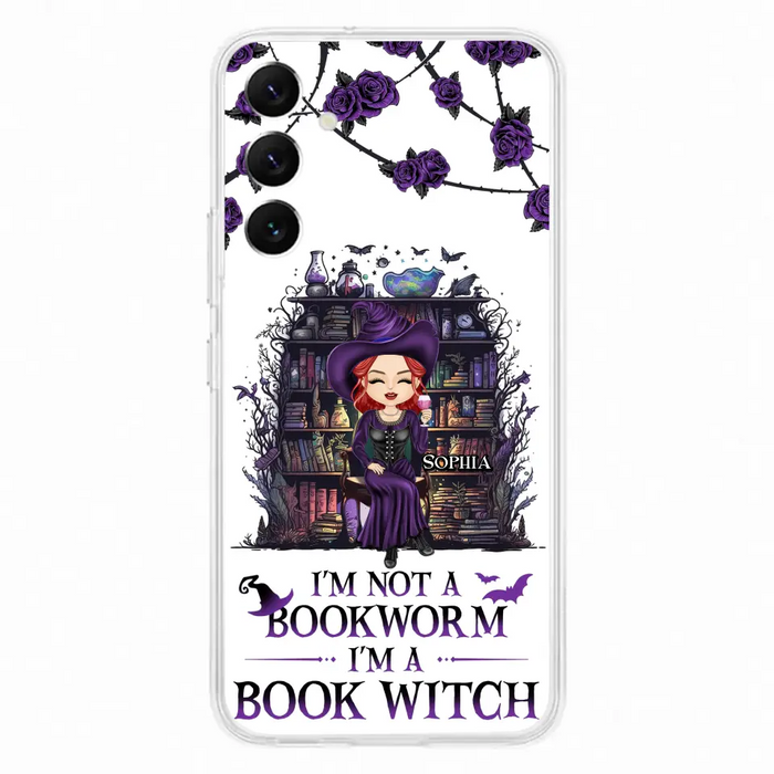 Personalized Witch Phone Case - Halloween Gift Idea For Witch Lovers/Book Lovers - I'm Not A Book Worm I'm A Book Witch - Case For iPhone/Samsung