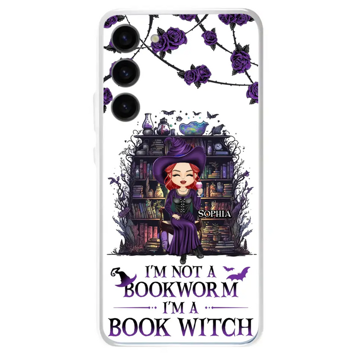 Personalized Witch Phone Case - Halloween Gift Idea For Witch Lovers/Book Lovers - I'm Not A Book Worm I'm A Book Witch - Case For iPhone/Samsung