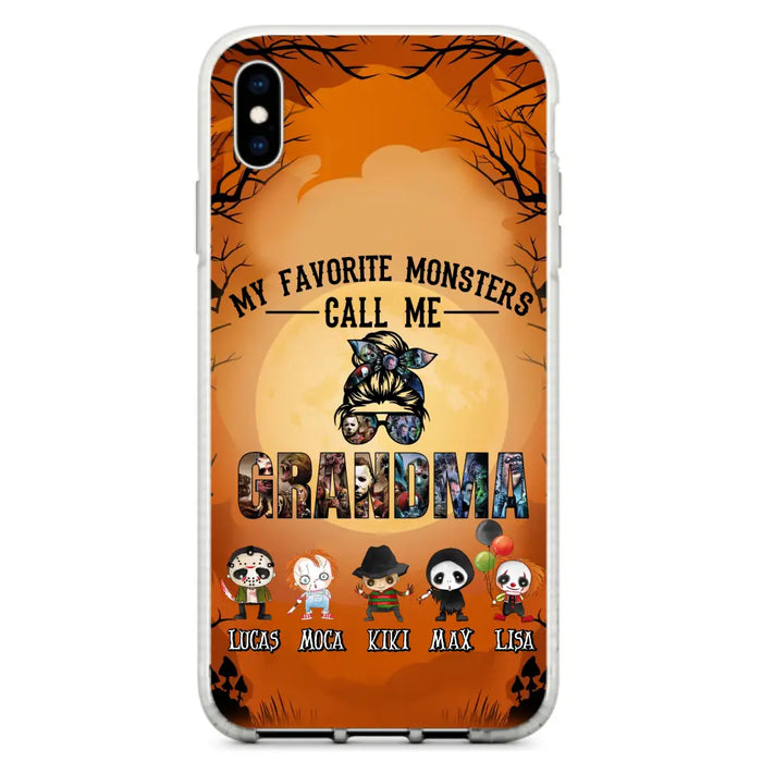 Personalized Halloween Phone Case - Halloween Gift Idea for Halloween - Upto 5 Characters - My Favorite Monsters Call Me Grandma - Case For iPhone/Samsung