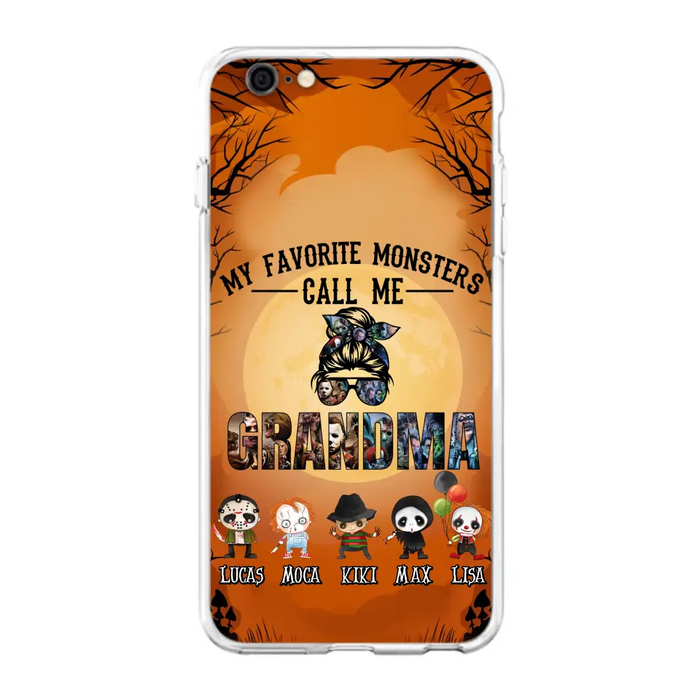 Personalized Halloween Phone Case - Halloween Gift Idea for Halloween - Upto 5 Characters - My Favorite Monsters Call Me Grandma - Case For iPhone/Samsung