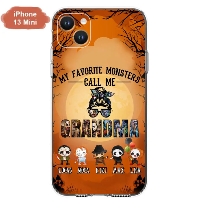 Personalized Halloween Phone Case - Halloween Gift Idea for Halloween - Upto 5 Characters - My Favorite Monsters Call Me Grandma - Case For iPhone/Samsung