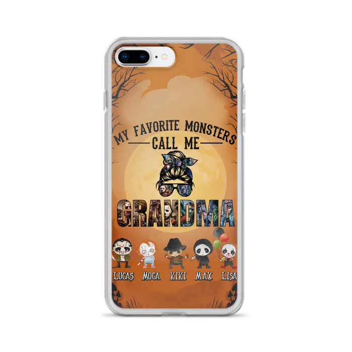 Personalized Halloween Phone Case - Halloween Gift Idea for Halloween - Upto 5 Characters - My Favorite Monsters Call Me Grandma - Case For iPhone/Samsung