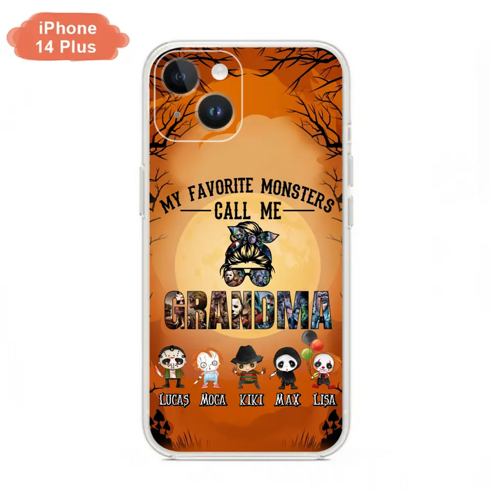 Personalized Halloween Phone Case - Halloween Gift Idea for Halloween - Upto 5 Characters - My Favorite Monsters Call Me Grandma - Case For iPhone/Samsung