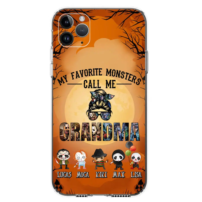 Personalized Halloween Phone Case - Halloween Gift Idea for Halloween - Upto 5 Characters - My Favorite Monsters Call Me Grandma - Case For iPhone/Samsung