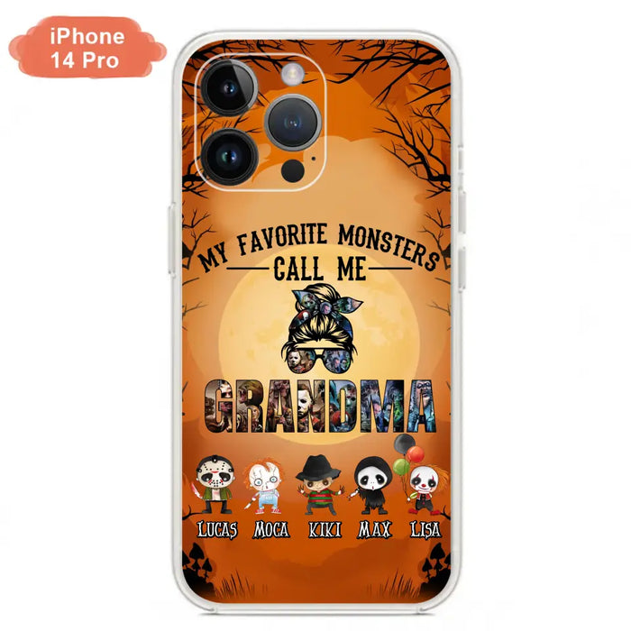 Personalized Halloween Phone Case - Halloween Gift Idea for Halloween - Upto 5 Characters - My Favorite Monsters Call Me Grandma - Case For iPhone/Samsung