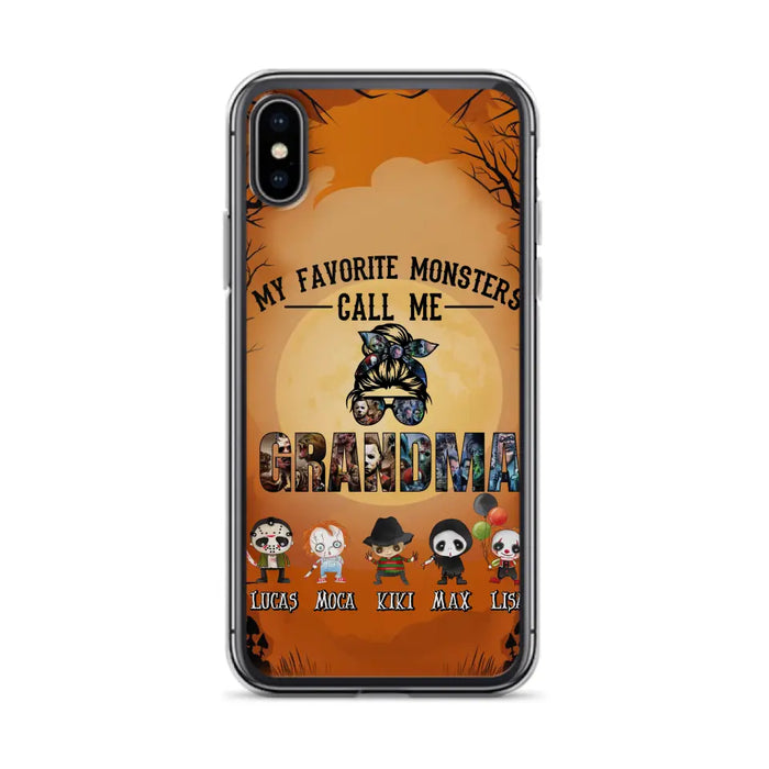 Personalized Halloween Phone Case - Halloween Gift Idea for Halloween - Upto 5 Characters - My Favorite Monsters Call Me Grandma - Case For iPhone/Samsung