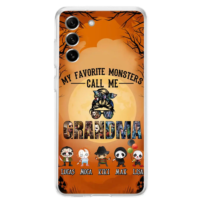 Personalized Halloween Phone Case - Halloween Gift Idea for Halloween - Upto 5 Characters - My Favorite Monsters Call Me Grandma - Case For iPhone/Samsung