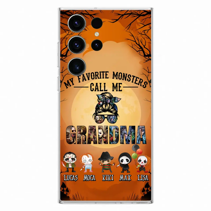 Personalized Halloween Phone Case - Halloween Gift Idea for Halloween - Upto 5 Characters - My Favorite Monsters Call Me Grandma - Case For iPhone/Samsung