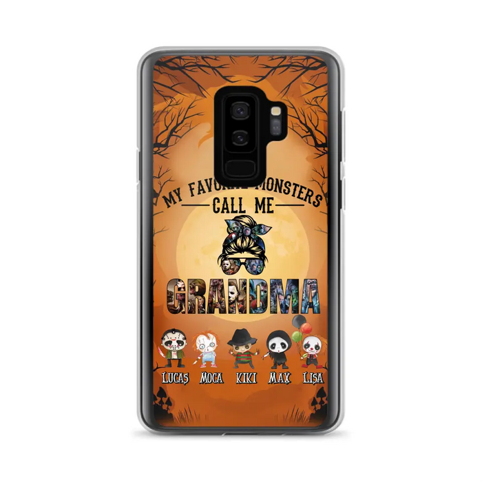 Personalized Halloween Phone Case - Halloween Gift Idea for Halloween - Upto 5 Characters - My Favorite Monsters Call Me Grandma - Case For iPhone/Samsung