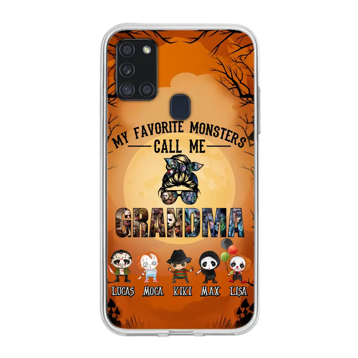 Personalized Halloween Phone Case - Halloween Gift Idea for Halloween - Upto 5 Characters - My Favorite Monsters Call Me Grandma - Case For iPhone/Samsung