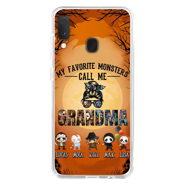 Personalized Halloween Phone Case - Halloween Gift Idea for Halloween - Upto 5 Characters - My Favorite Monsters Call Me Grandma - Case For iPhone/Samsung