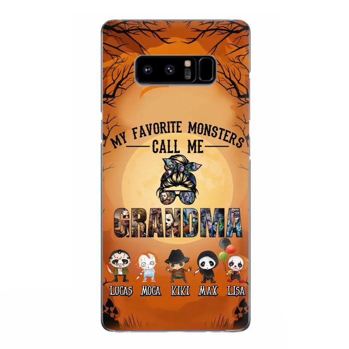 Personalized Halloween Phone Case - Halloween Gift Idea for Halloween - Upto 5 Characters - My Favorite Monsters Call Me Grandma - Case For iPhone/Samsung