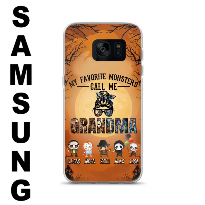 Personalized Halloween Phone Case - Halloween Gift Idea for Halloween - Upto 5 Characters - My Favorite Monsters Call Me Grandma - Case For iPhone/Samsung