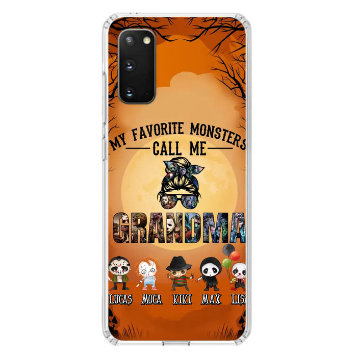 Personalized Halloween Phone Case - Halloween Gift Idea for Halloween - Upto 5 Characters - My Favorite Monsters Call Me Grandma - Case For iPhone/Samsung