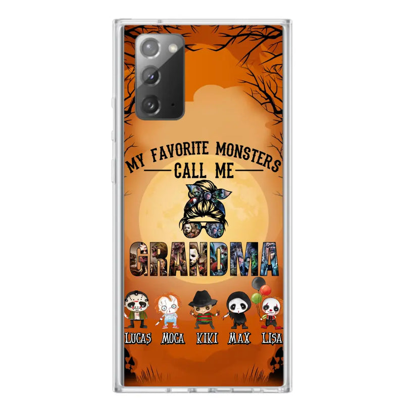 Personalized Halloween Phone Case - Halloween Gift Idea for Halloween - Upto 5 Characters - My Favorite Monsters Call Me Grandma - Case For iPhone/Samsung