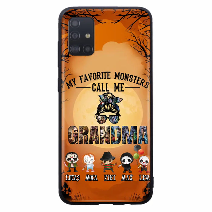 Personalized Halloween Phone Case - Halloween Gift Idea for Halloween - Upto 5 Characters - My Favorite Monsters Call Me Grandma - Case For iPhone/Samsung