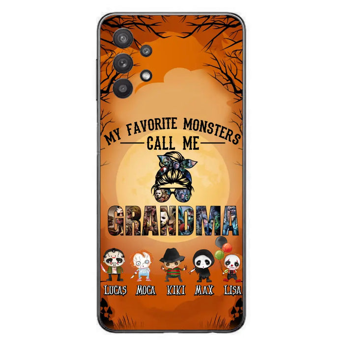 Personalized Halloween Phone Case - Halloween Gift Idea for Halloween - Upto 5 Characters - My Favorite Monsters Call Me Grandma - Case For iPhone/Samsung