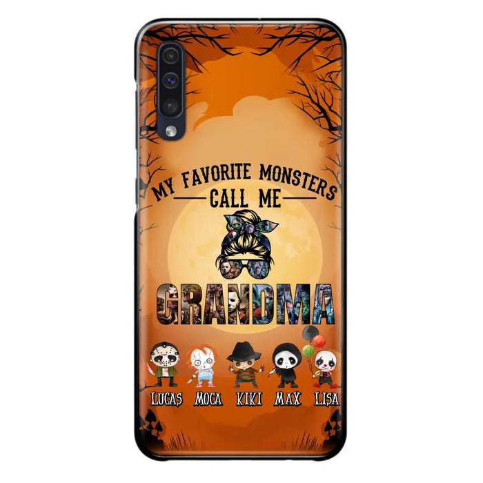 Personalized Halloween Phone Case - Halloween Gift Idea for Halloween - Upto 5 Characters - My Favorite Monsters Call Me Grandma - Case For iPhone/Samsung