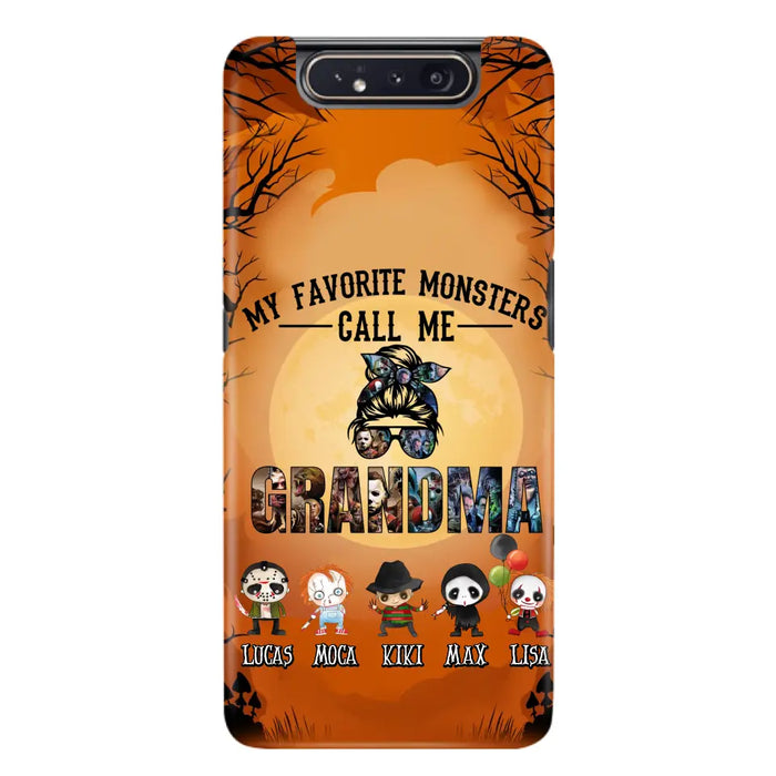 Personalized Halloween Phone Case - Halloween Gift Idea for Halloween - Upto 5 Characters - My Favorite Monsters Call Me Grandma - Case For iPhone/Samsung