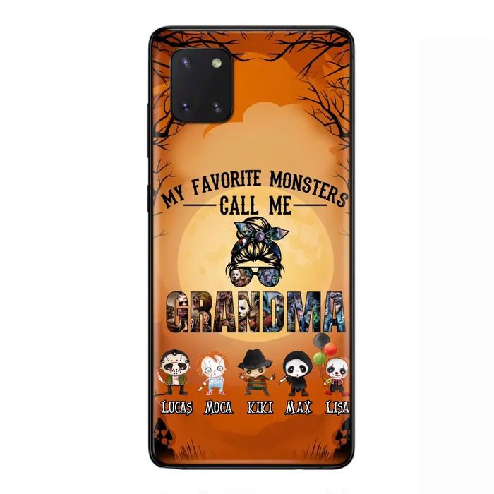 Personalized Halloween Phone Case - Halloween Gift Idea for Halloween - Upto 5 Characters - My Favorite Monsters Call Me Grandma - Case For iPhone/Samsung