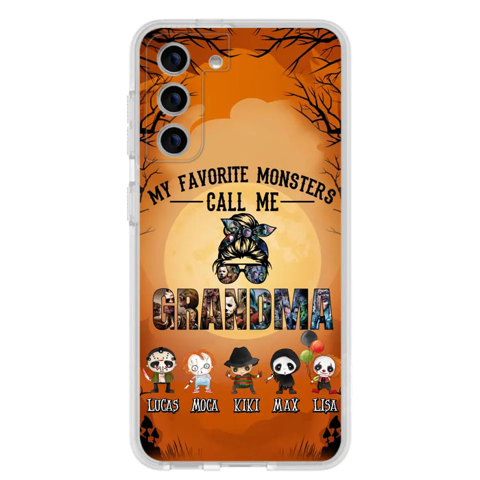 Personalized Halloween Phone Case - Halloween Gift Idea for Halloween - Upto 5 Characters - My Favorite Monsters Call Me Grandma - Case For iPhone/Samsung