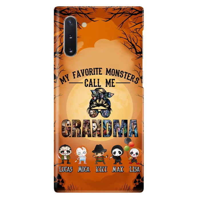 Personalized Halloween Phone Case - Halloween Gift Idea for Halloween - Upto 5 Characters - My Favorite Monsters Call Me Grandma - Case For iPhone/Samsung