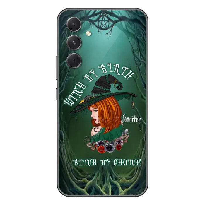 Custom Personalized Witch Phone Case - Gift Idea For Halloween - Witch By Birth Bitch By Choice - Case For iPhone/Samsung