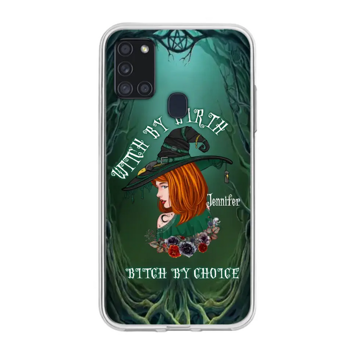 Custom Personalized Witch Phone Case - Gift Idea For Halloween - Witch By Birth Bitch By Choice - Case For iPhone/Samsung