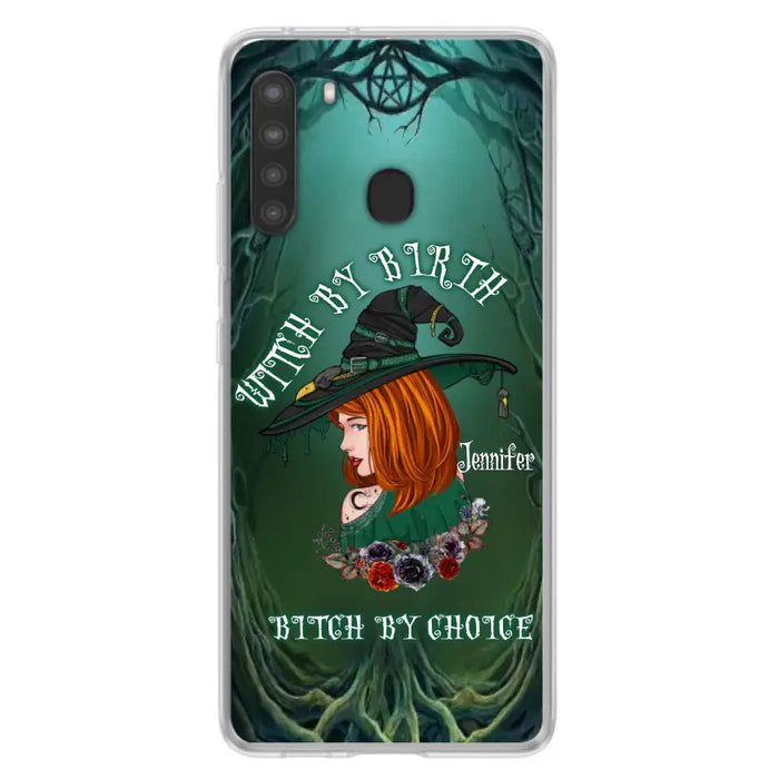 Custom Personalized Witch Phone Case - Gift Idea For Halloween - Witch By Birth Bitch By Choice - Case For iPhone/Samsung