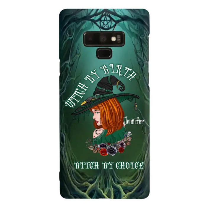 Custom Personalized Witch Phone Case - Gift Idea For Halloween - Witch By Birth Bitch By Choice - Case For iPhone/Samsung