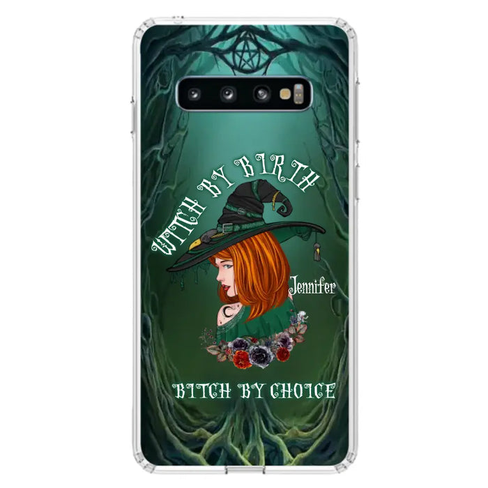 Custom Personalized Witch Phone Case - Gift Idea For Halloween - Witch By Birth Bitch By Choice - Case For iPhone/Samsung