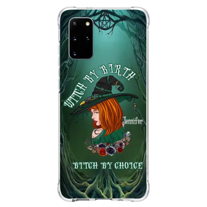 Custom Personalized Witch Phone Case - Gift Idea For Halloween - Witch By Birth Bitch By Choice - Case For iPhone/Samsung