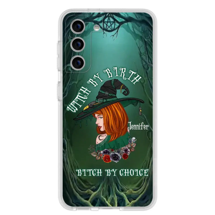 Custom Personalized Witch Phone Case - Gift Idea For Halloween - Witch By Birth Bitch By Choice - Case For iPhone/Samsung