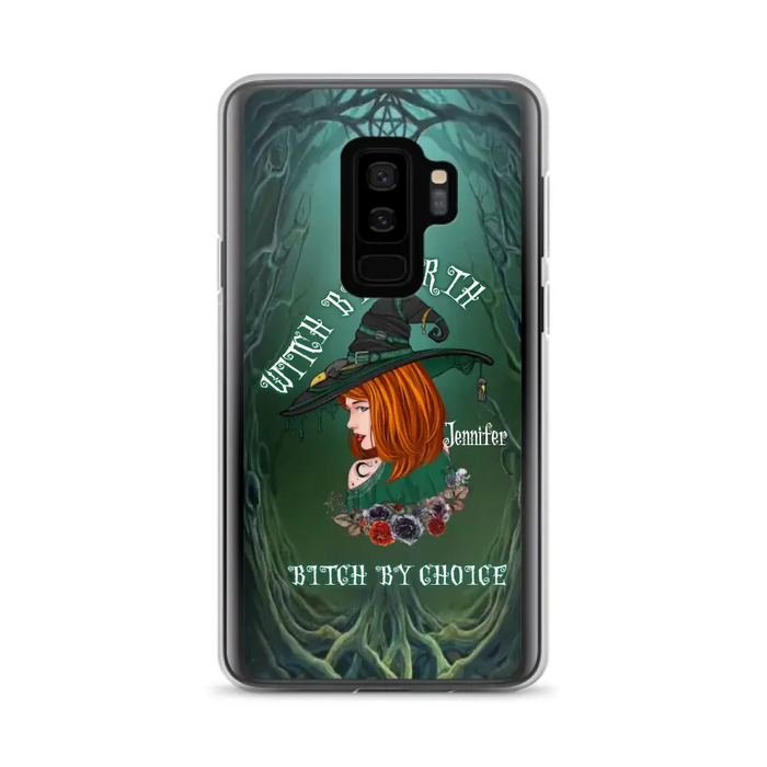 Custom Personalized Witch Phone Case - Gift Idea For Halloween - Witch By Birth Bitch By Choice - Case For iPhone/Samsung