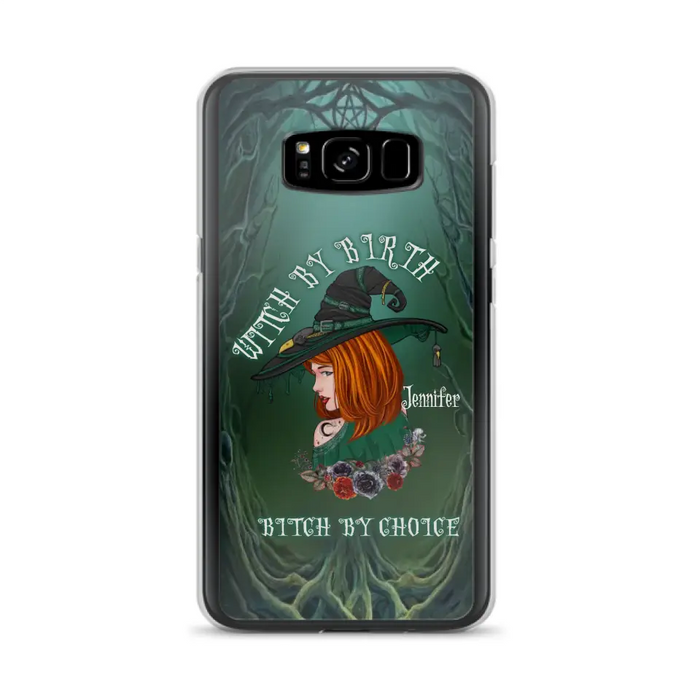 Custom Personalized Witch Phone Case - Gift Idea For Halloween - Witch By Birth Bitch By Choice - Case For iPhone/Samsung