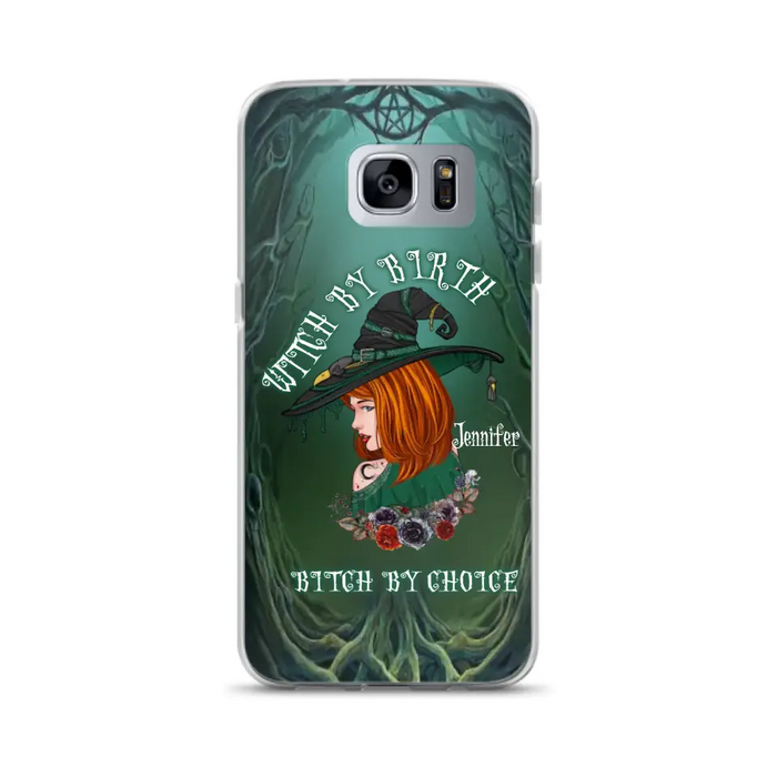 Custom Personalized Witch Phone Case - Gift Idea For Halloween - Witch By Birth Bitch By Choice - Case For iPhone/Samsung