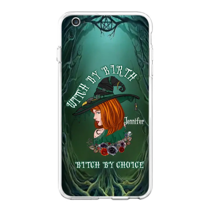 Custom Personalized Witch Phone Case - Gift Idea For Halloween - Witch By Birth Bitch By Choice - Case For iPhone/Samsung