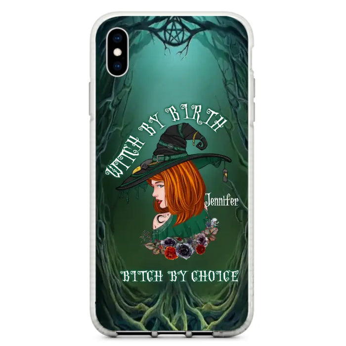 Custom Personalized Witch Phone Case - Gift Idea For Halloween - Witch By Birth Bitch By Choice - Case For iPhone/Samsung