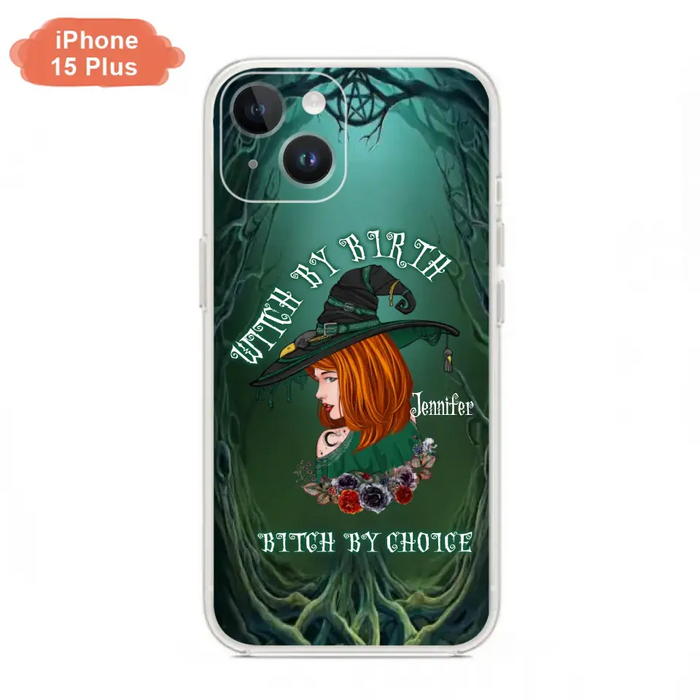 Custom Personalized Witch Phone Case - Gift Idea For Halloween - Witch By Birth Bitch By Choice - Case For iPhone/Samsung