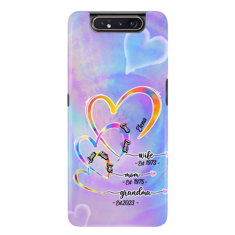 Personalized Mom Phone Case - Gift Idea For Mom/Grandma - Upto 4 Children/5 Grandchildren - Cases For iPhone/Samsung